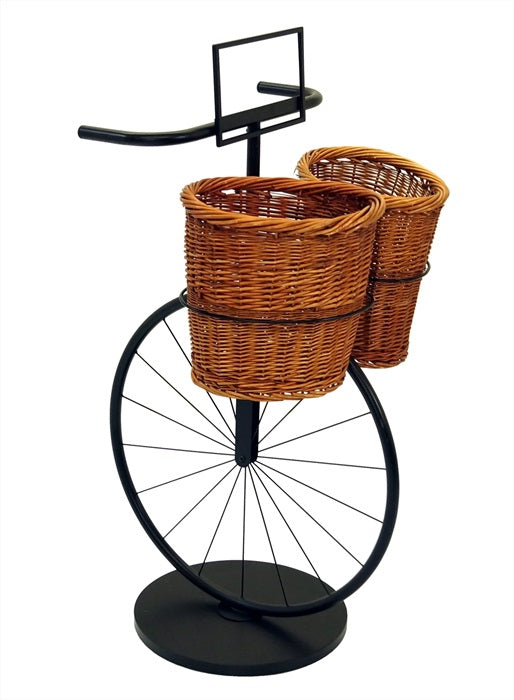 Bicycle Display With 2 Willow Baskets
